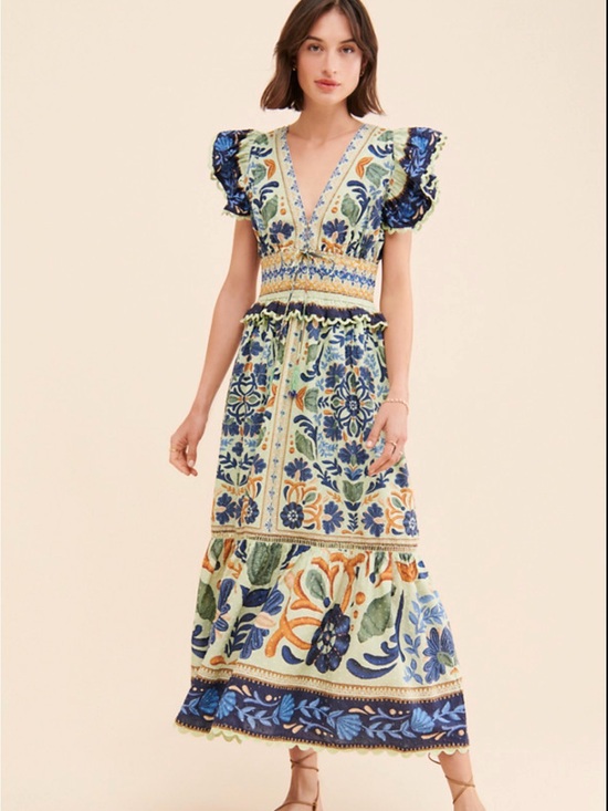 FARM Rio Dresses & Skirts - 👗 FARM Rio Ocean Tapestry Green Maxi Dress
Size: S
